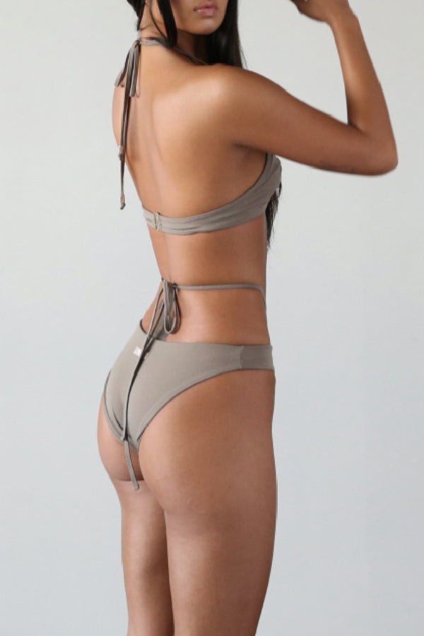 Badblood Ego Shirring Bikini Top Dust