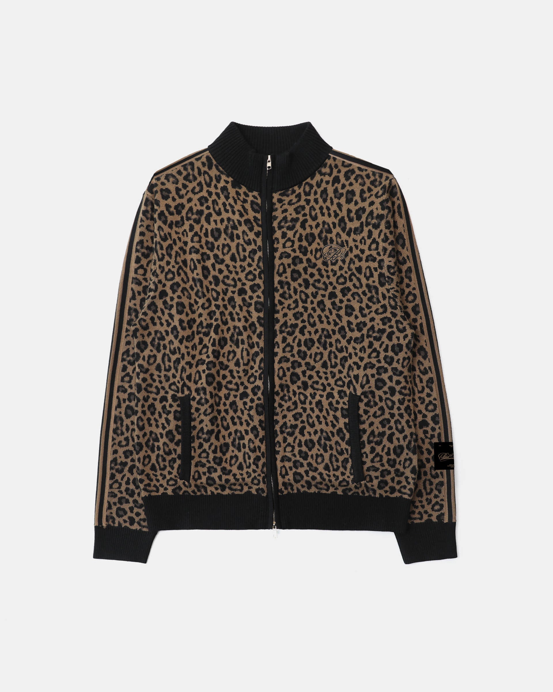 Badblood Dark Classic Knit Track Zip-Up Leopard