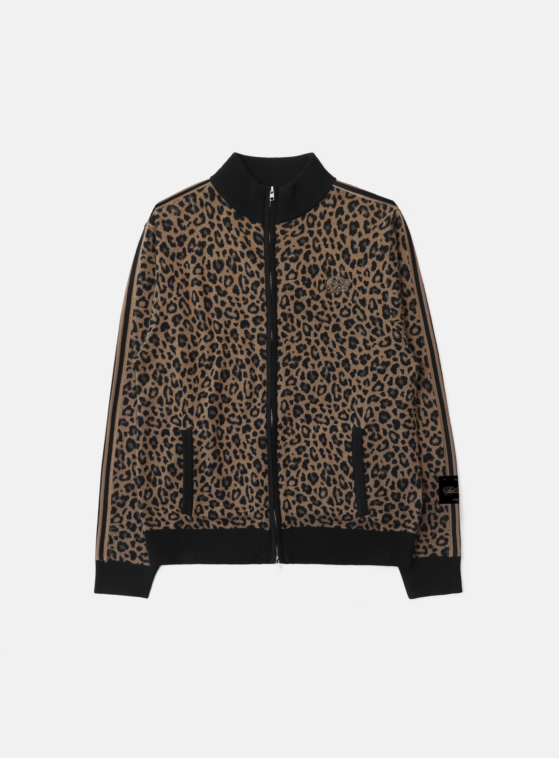 Badblood Dark Classic Knit Track Zip-Up Leopard