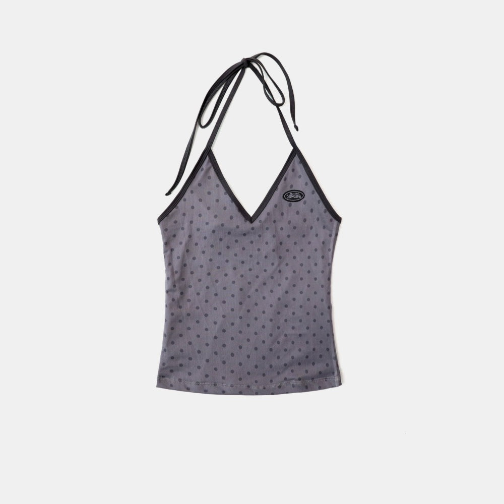 Badblood Splash Dot Halter Tank - Grey