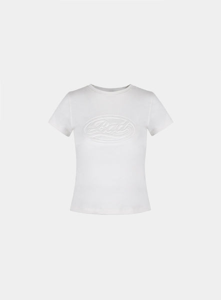 ◆BADBLOOD◆ Oval Logo T-Shirt Cream w-tee24-027 Badblood Oval Logo T-Shirt Cream – BBGSHOPHK