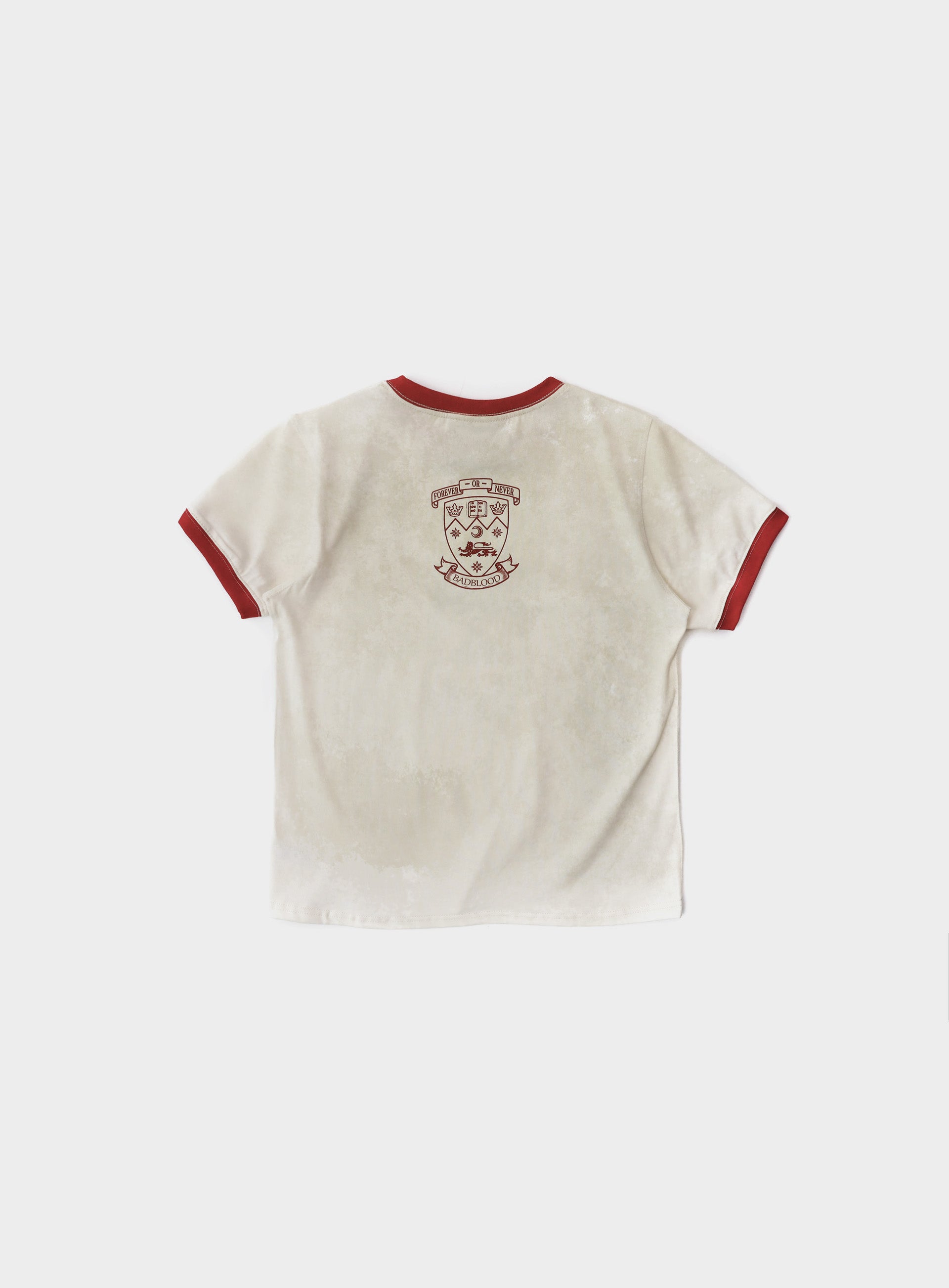 Badblood Workshop Shield Print Ringer T-Shirt - Cream