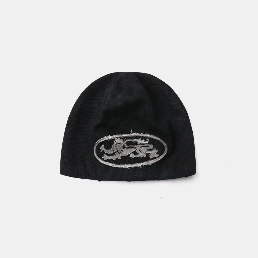 Badblood Lion Patch Beanie Washed Black