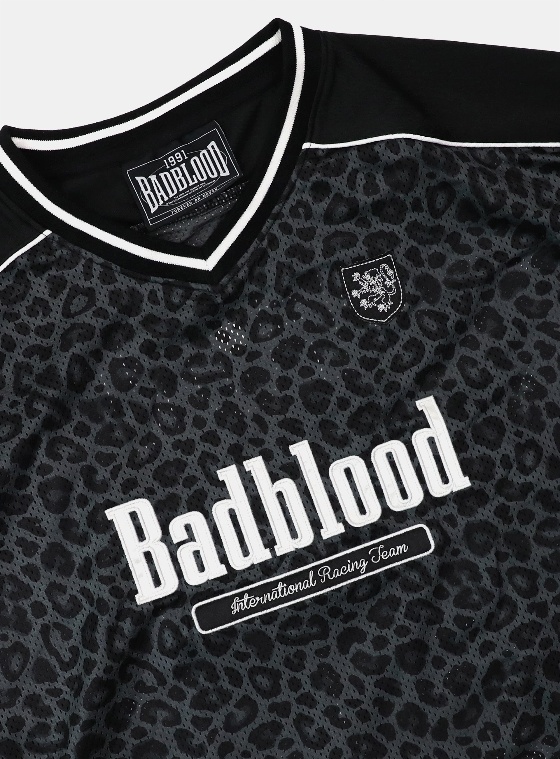 Badblood FON V-Neck Jersey Short Sleeve - Black Leopard