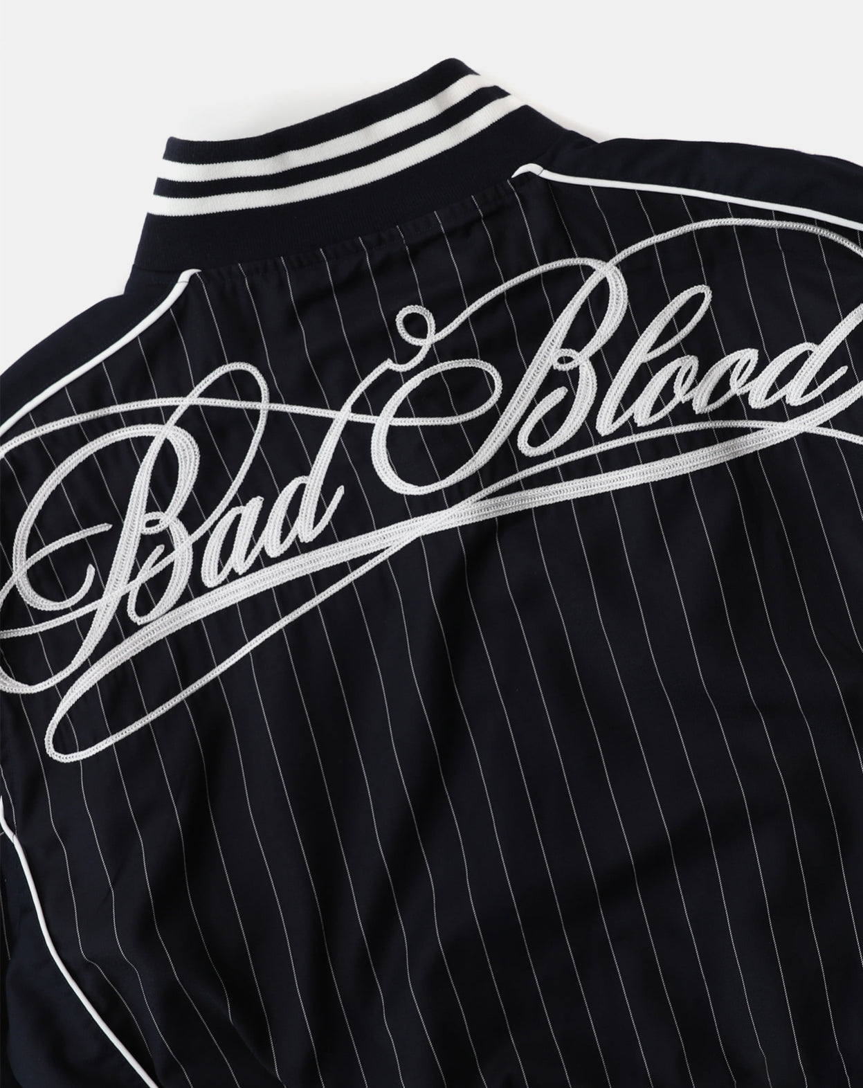 Badblood Dark Classic Pinstripe Track Jacket Navy