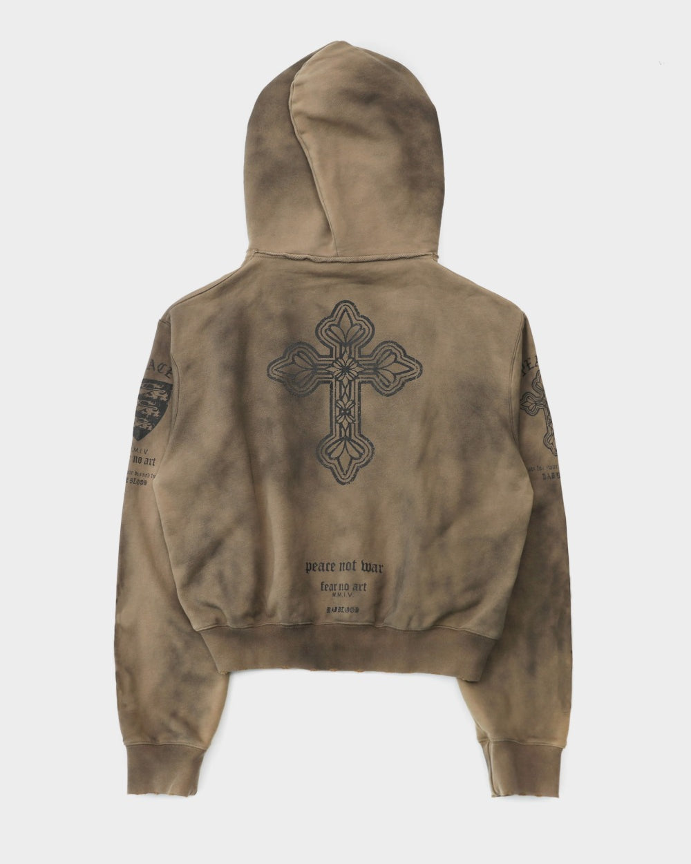 Badblood PEACE NOT WAR Hoodie Dusty Beige