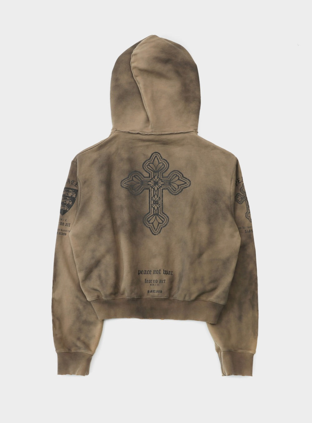 Badblood PEACE NOT WAR Hoodie Dusty Beige
