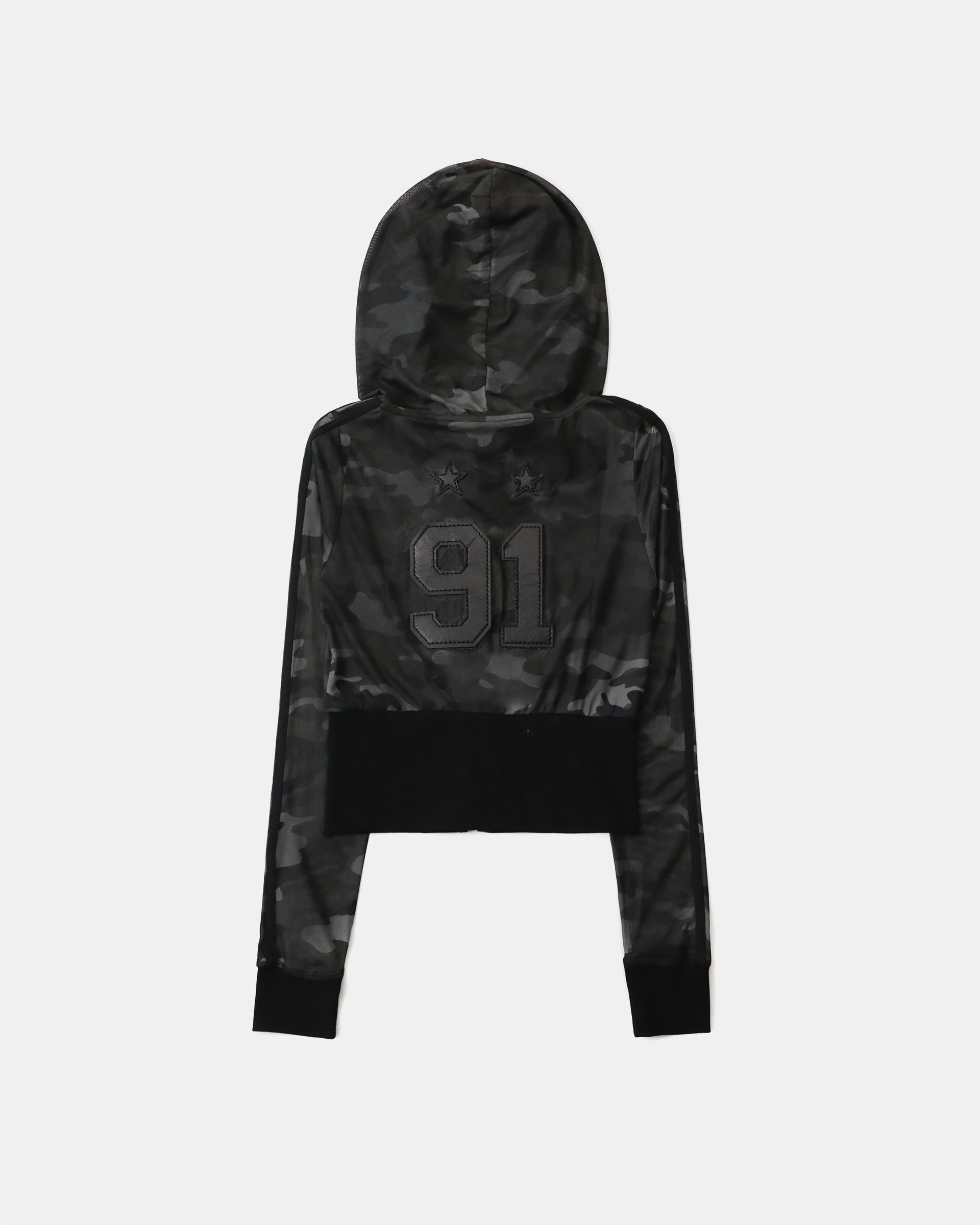 Badblood Vintage Club Slim Fit Hooded Zip-Up Black Camo