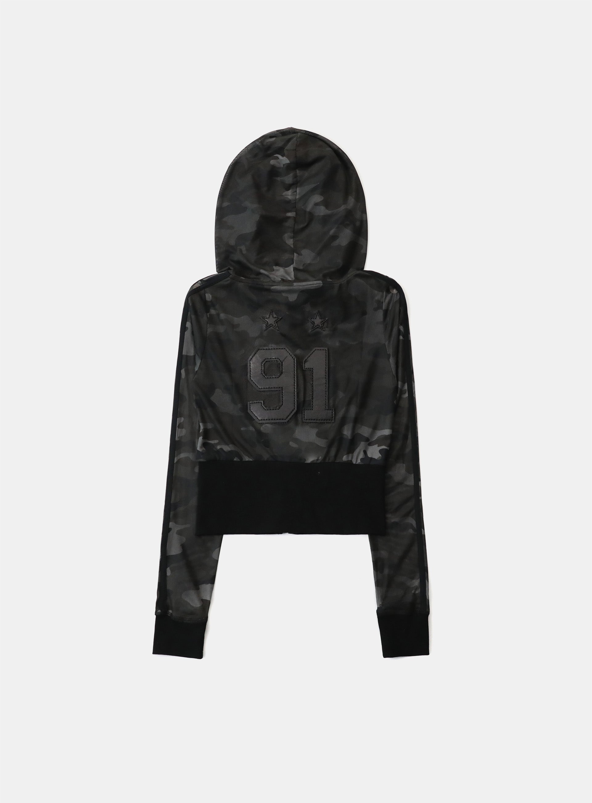 Badblood Vintage Club Slim Fit Hooded Zip-Up Black Camo