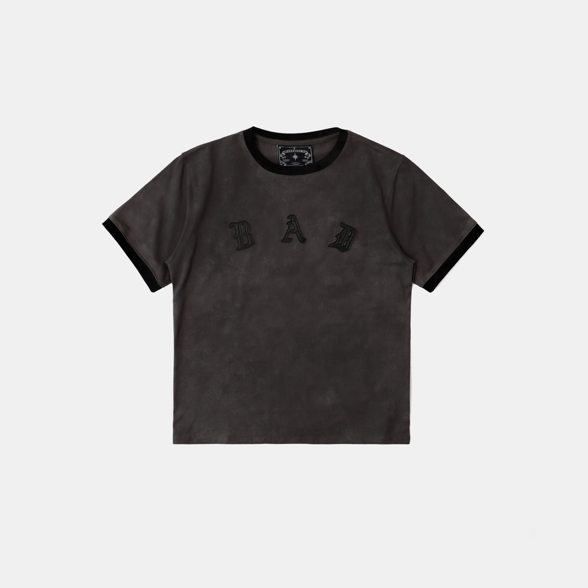 Badblood Cosmo Bad Patch Ringer T-Shirt - Charcoal