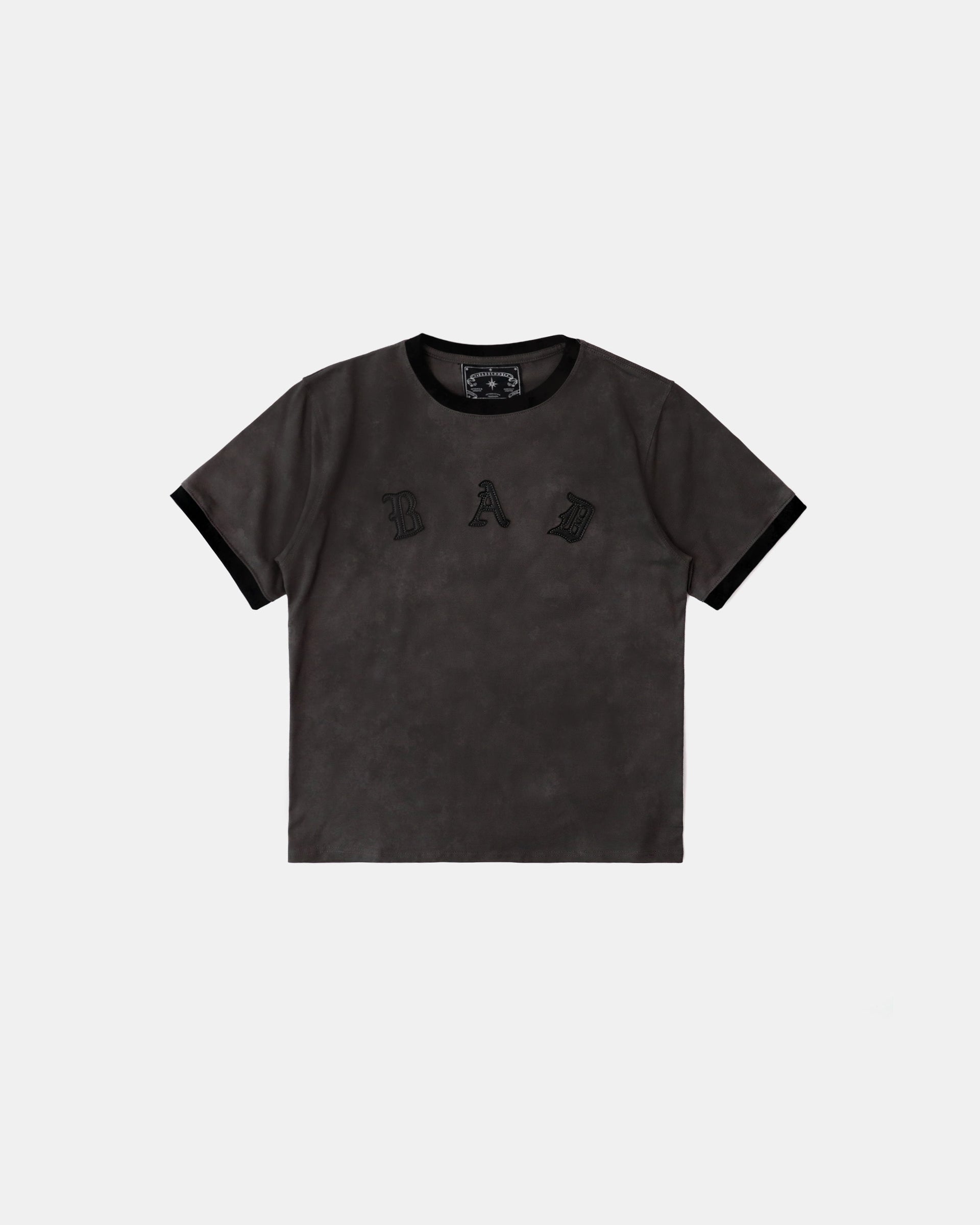 Badblood Cosmo Bad Patch Ringer T-Shirt - Charcoal