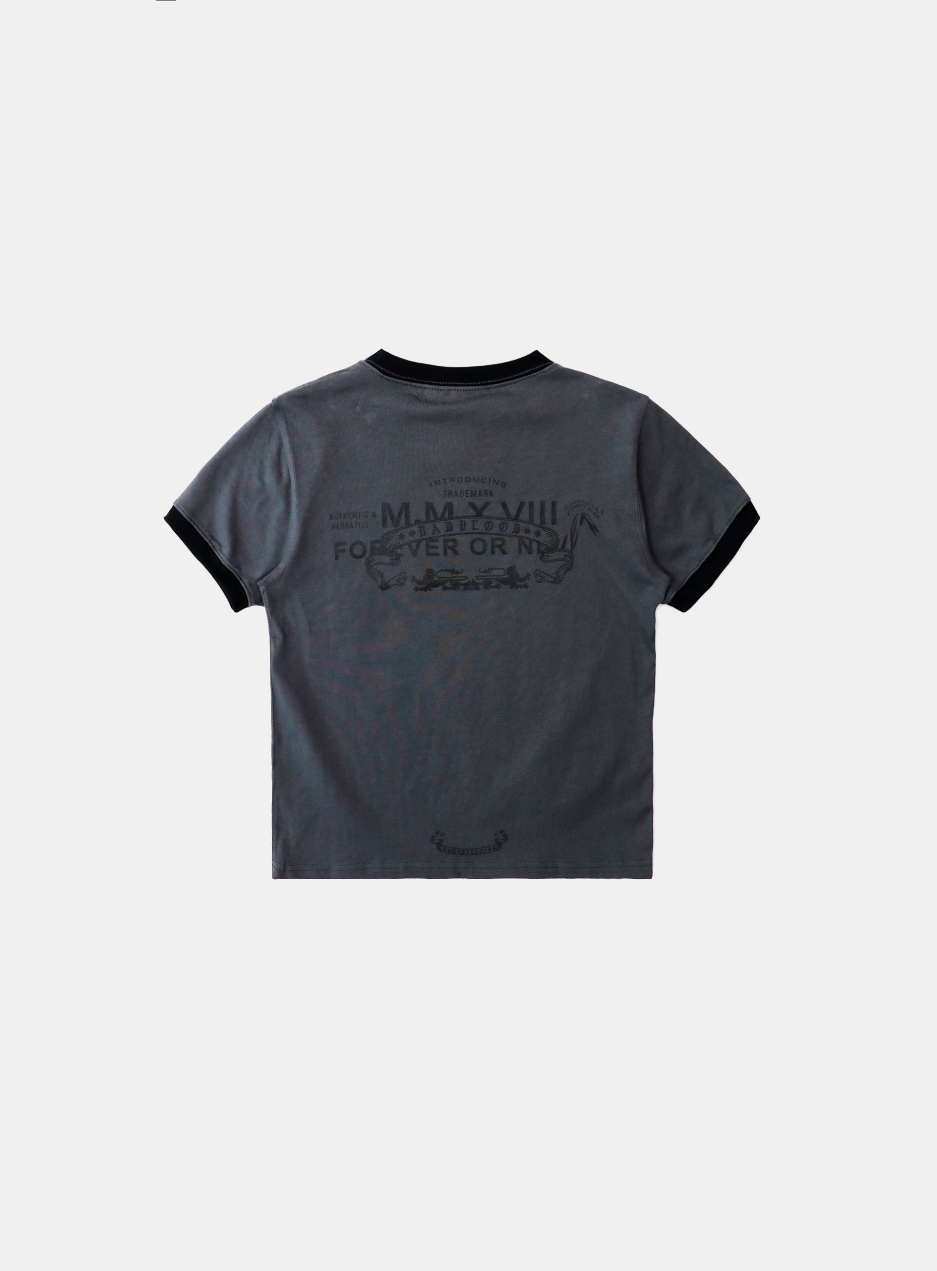 Badblood Cosmo Multi Patch Ringer T-Shirt - Charcoal