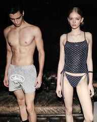 Badblood Splash Dot String Tank - Navy