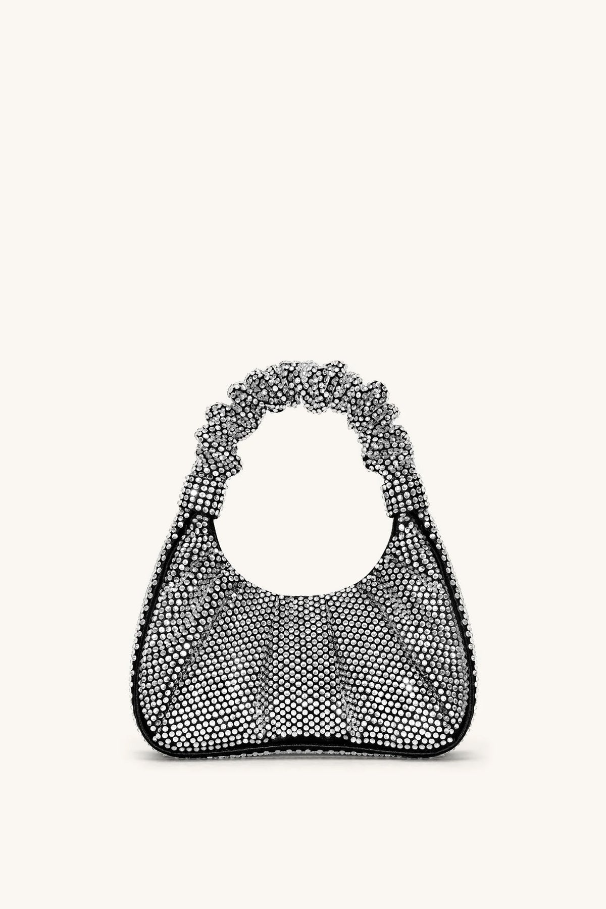 JW PEI Eva artifical crystal medium ruched hobo handbag black