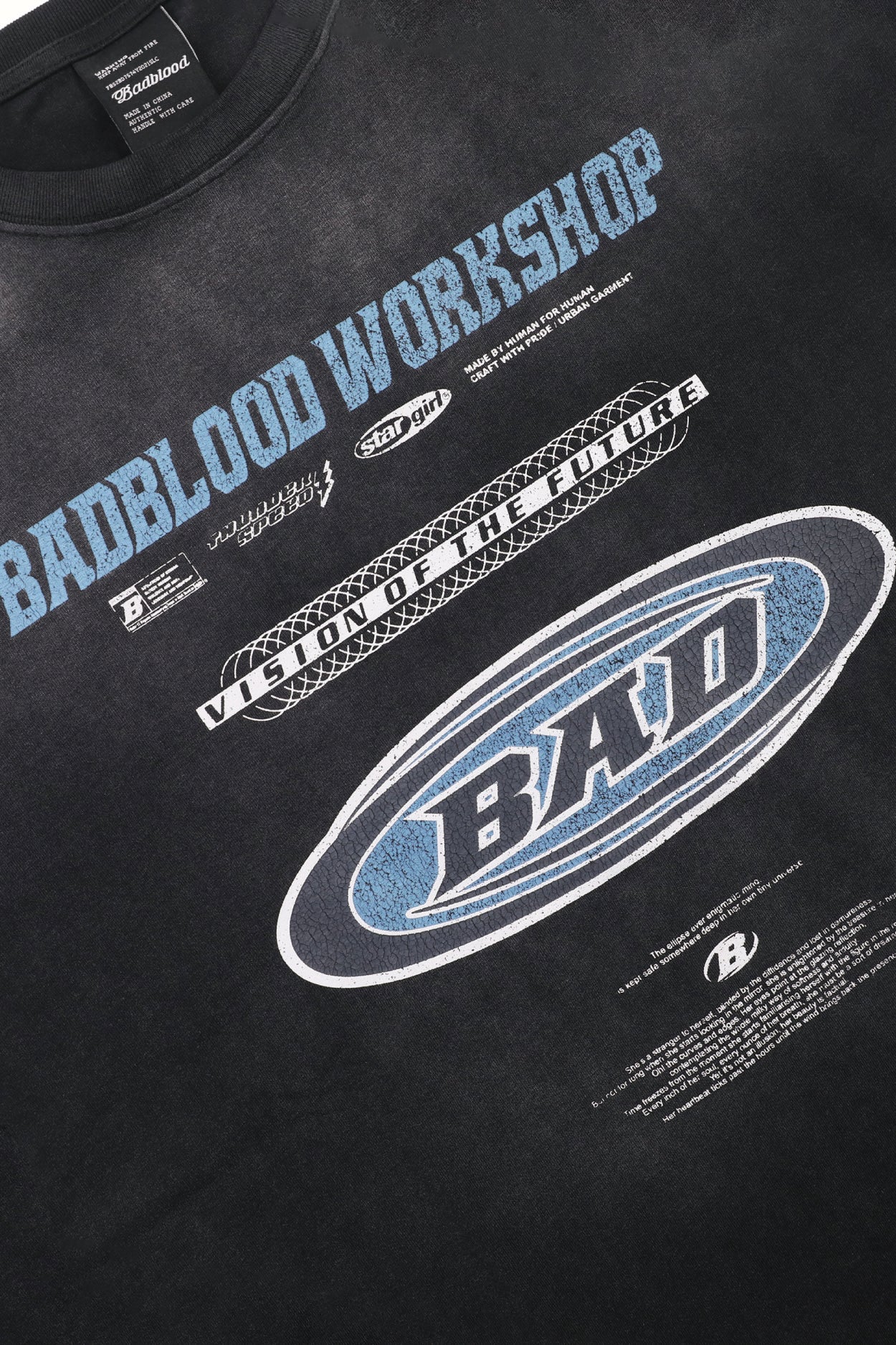 Badblood F2 Old Effect T-Shirt Black/Blue