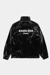 Badblood Printed Logo Nylon Track Jacket Black
