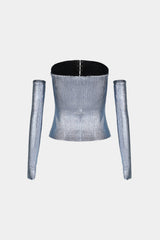 Badblood Fleur Glitter Tube Top Set 2pcs Blue