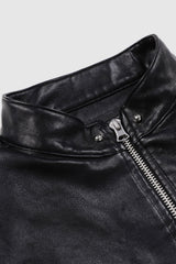 Badblood Zip Up Leather Bolero Black
