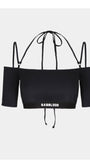 Badblood Small Logo Off Shoulder 1/2 Tee Bra Black