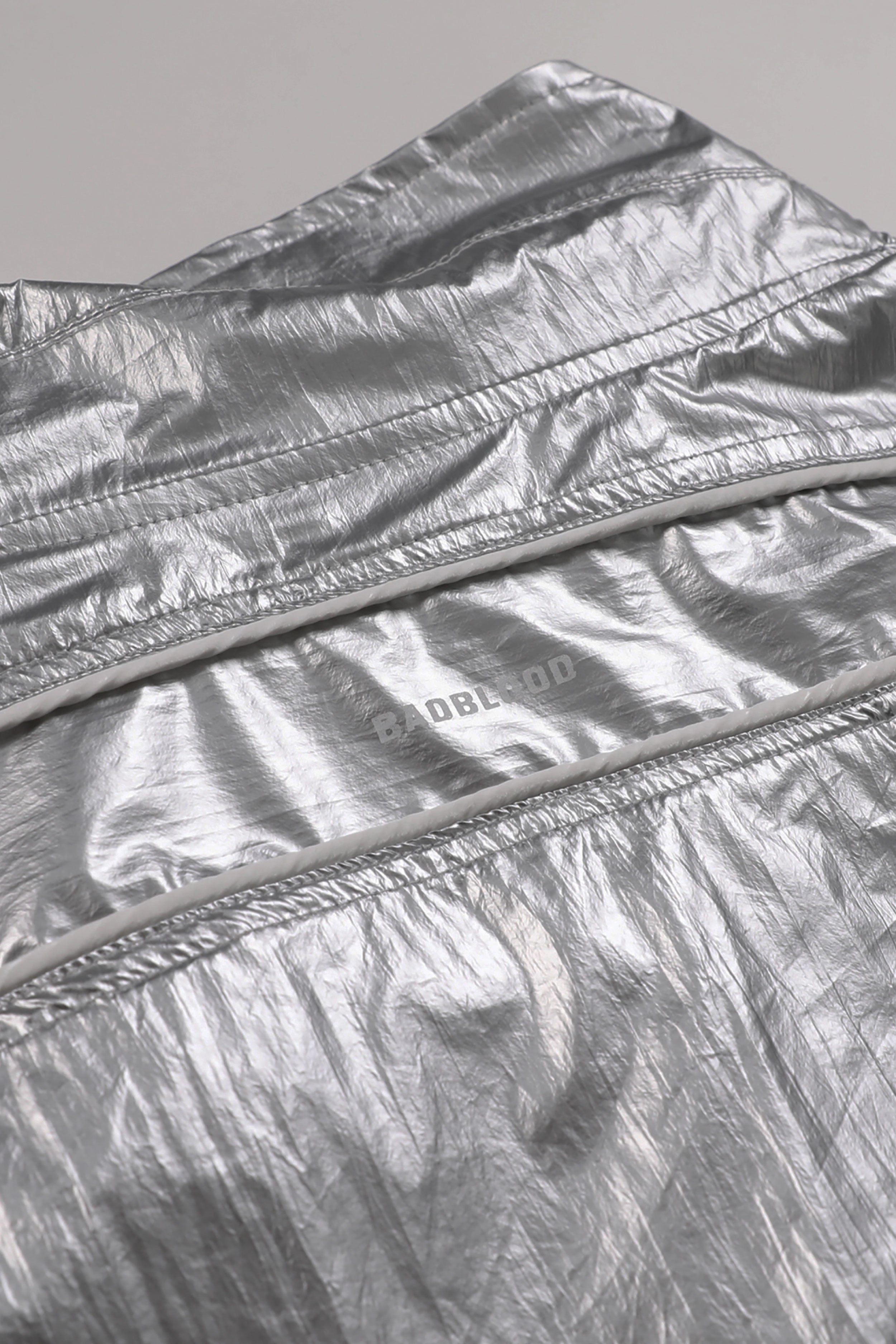 Badblood Spiral Nylon Track Jacket Large Fit Silver