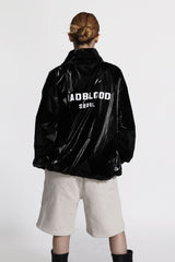 Badblood Printed Logo Nylon Track Jacket Black