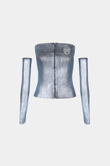 Badblood Fleur Glitter Tube Top Set 2pcs Blue