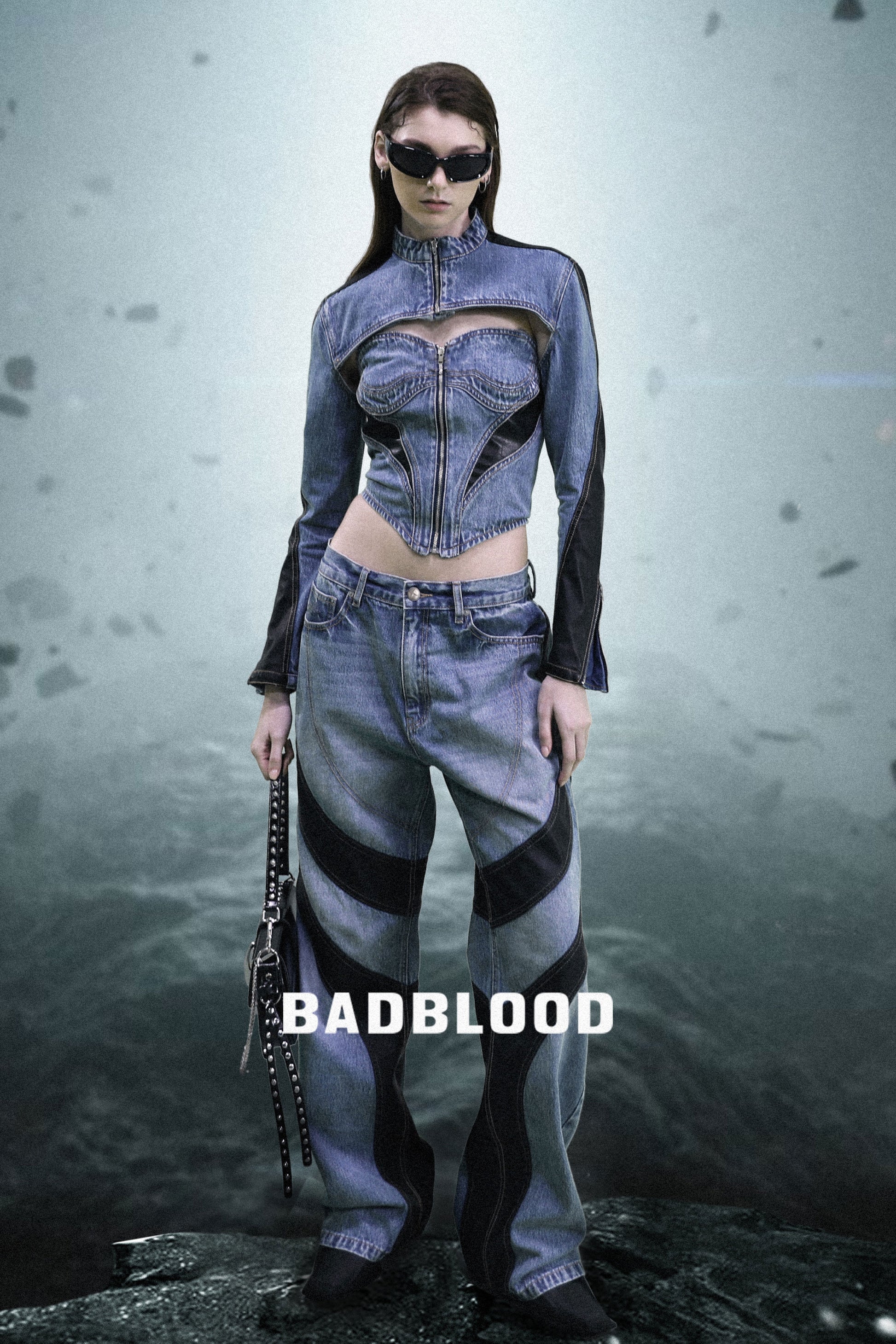 Badblood Duncan Denim Pants Relaxed Fit - Blue/Black