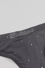 Badblood Galaxy Rhinestone Mesh Thong Cool Gray
