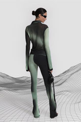 Badblood Halo Mesh Collar Cardigan Green