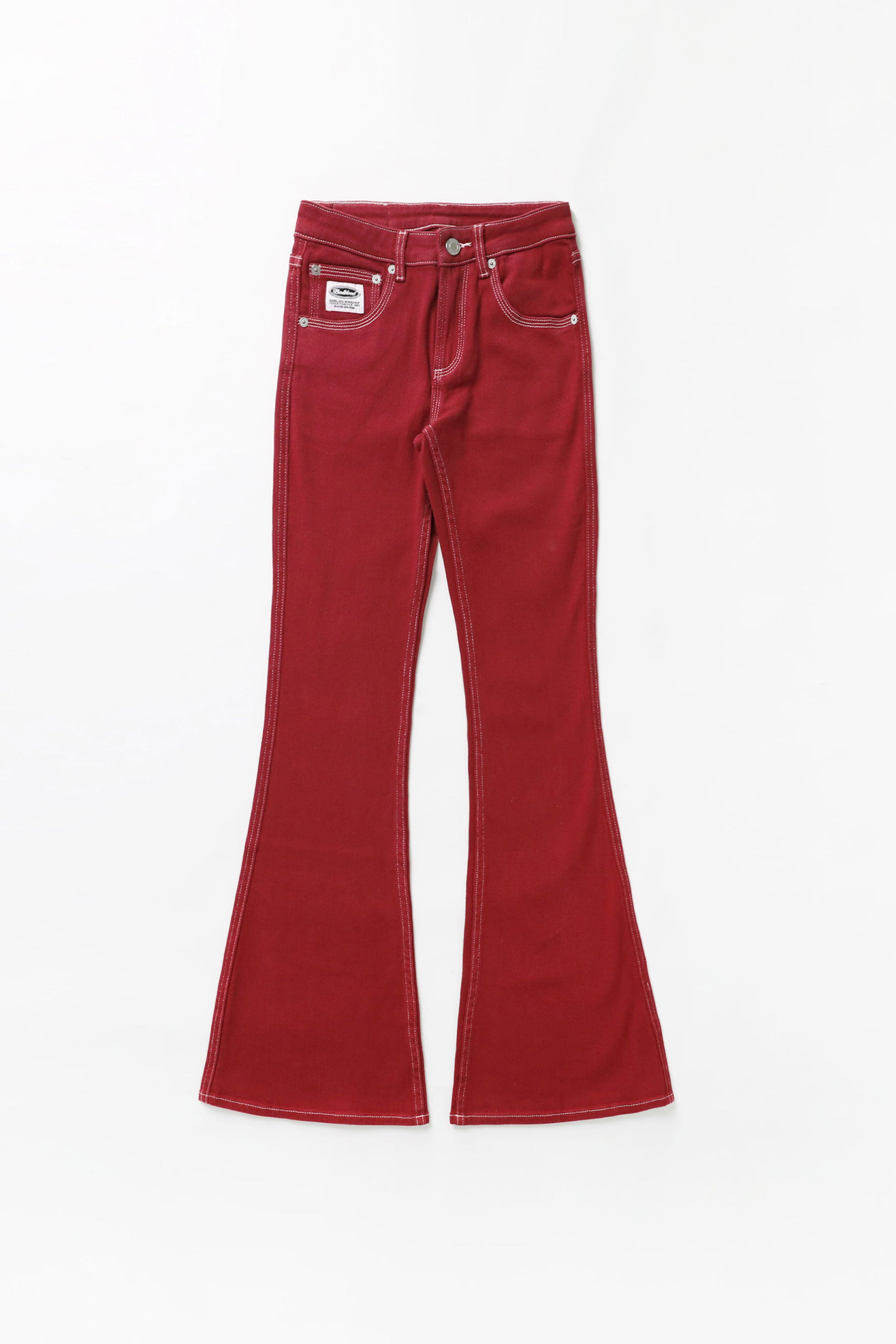 Badblood Workshop Low Rise Pantalon Color Jeans Burgundy