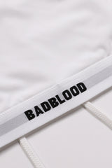 Badblood Small Logo Off Shoulder 1/2 Tee Bra White