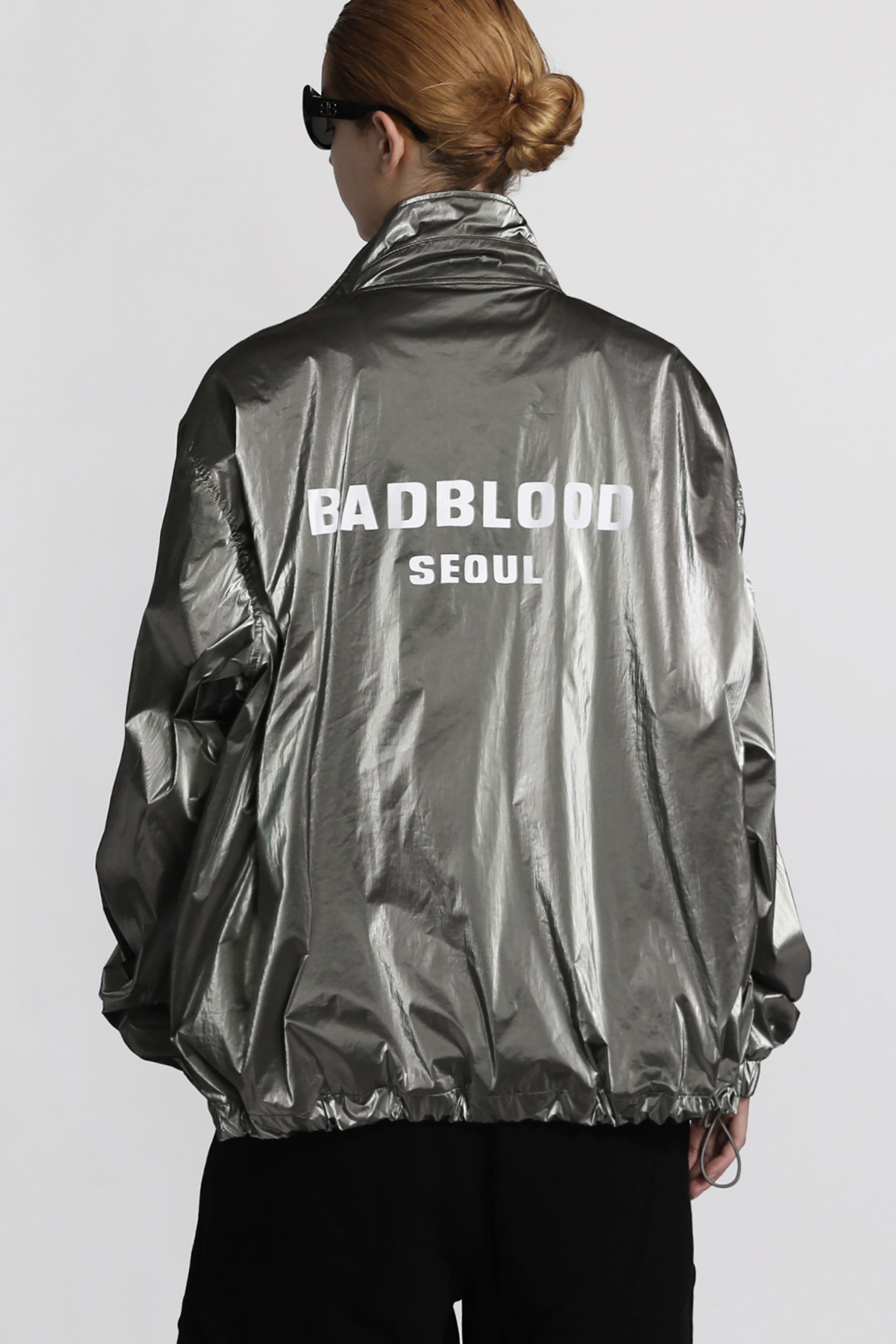 Badblood 印花標誌尼龍運動外套 卡其色