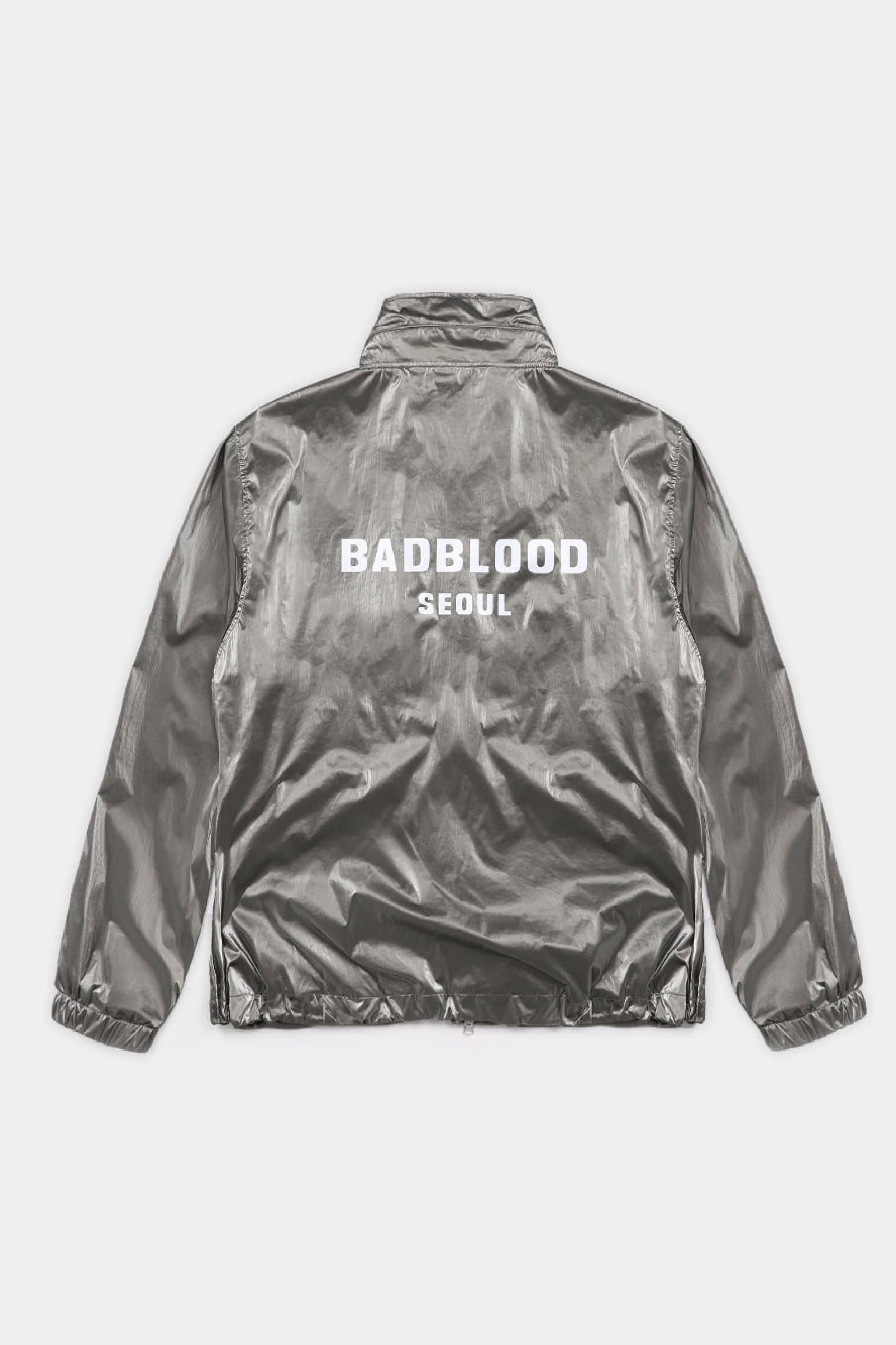 Badblood Printed Logo Nylon Track Jacket Khaki