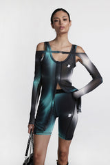 Badblood Stella Sleeveless Dress with Warmer & Scarf Blue