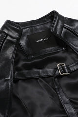 Badblood Leather Bolero Slim Fit Black