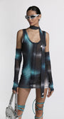 Badblood Stella Sleeveless Dress with Warmer & Scarf Blue