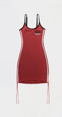 Badblood Vintage Logo Spaghetti String Mini Dress Red