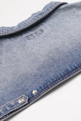 Badblood Studded Denim Bolero Blue