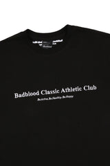 Badblood Classic Athletic Logo Rugged Cotton Boxy Tee Black