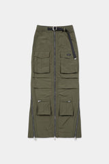 Badblood Parachute Zip Up Cargo Skirt Military