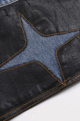 Badblood Duncan Denim Leather Bolero Blue/Black