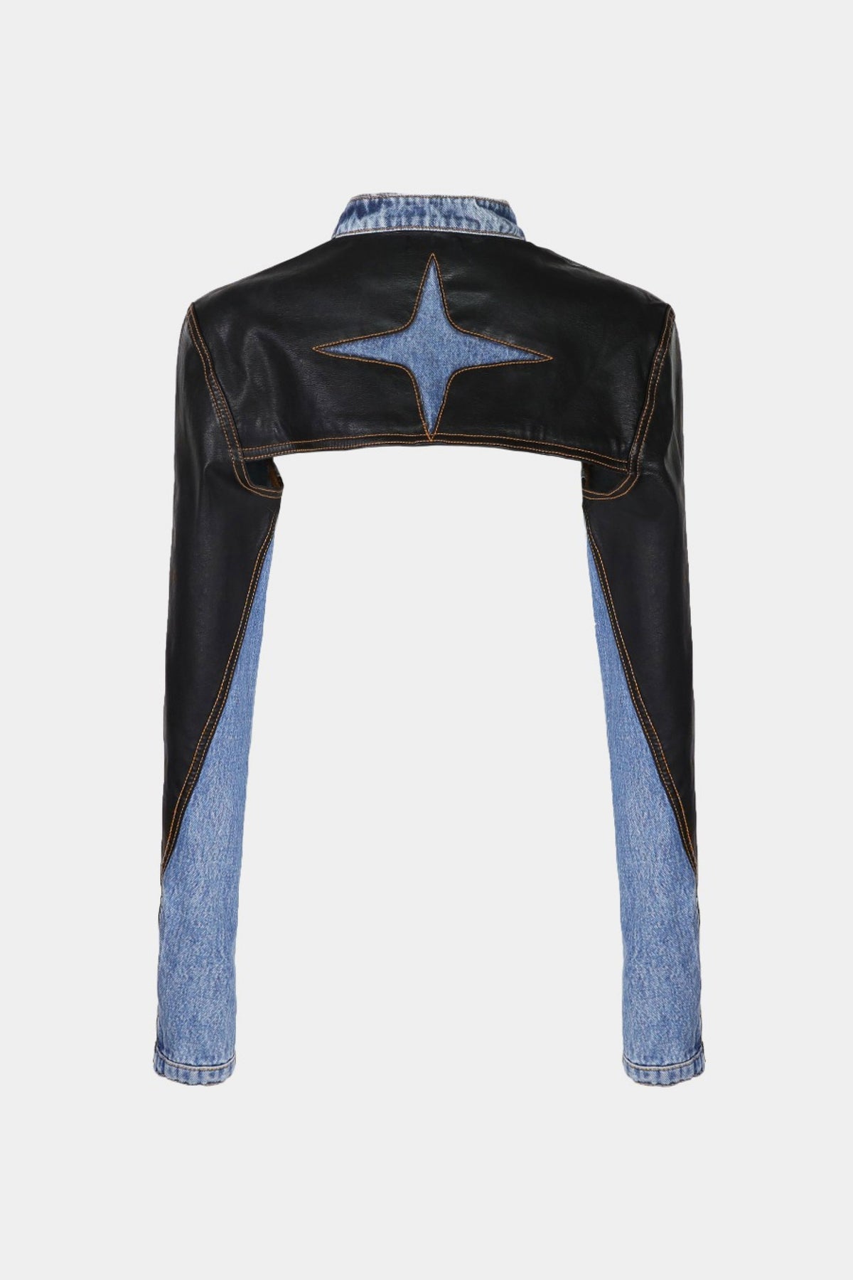 Badblood Duncan Denim Leather Bolero Blue/Black