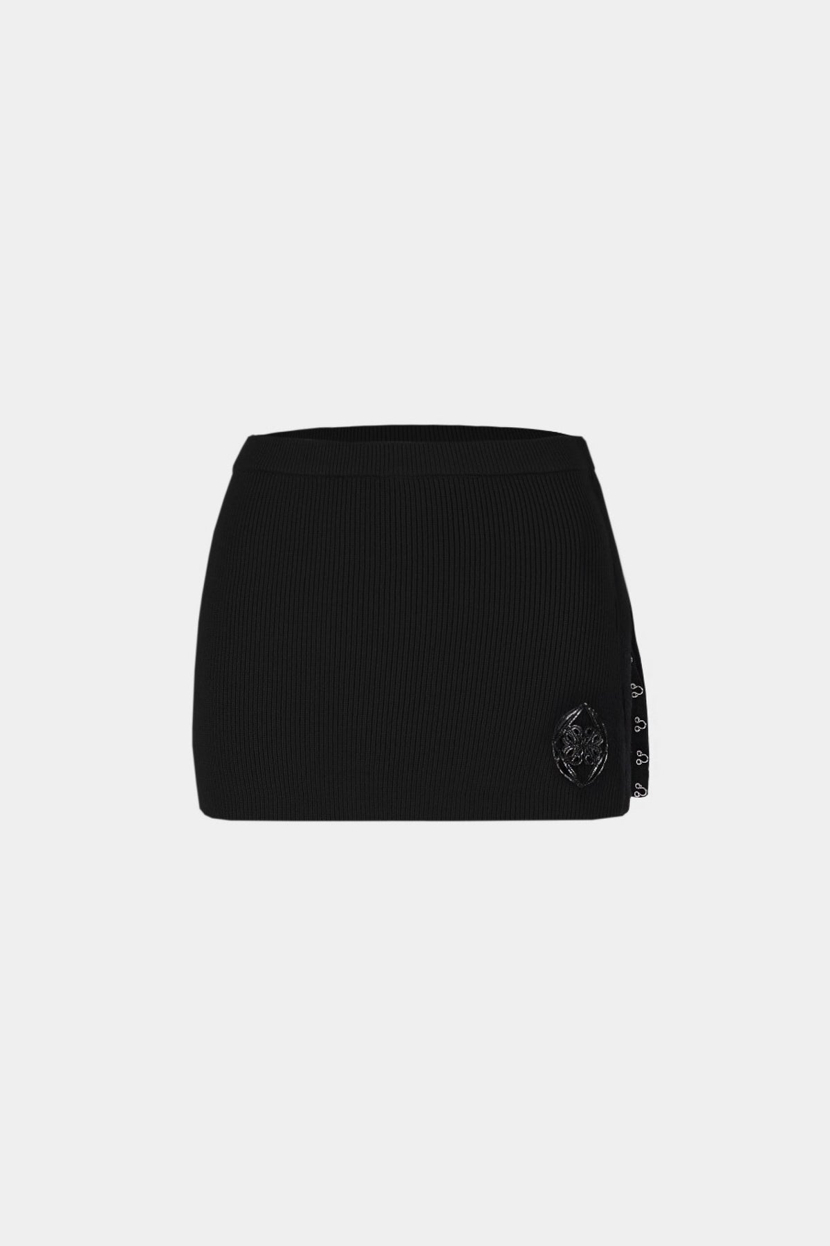 Badblood Kiddo Knitted Mini Skirt Black