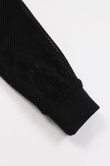 Badblood Fleur Crochet Knit Hood Zip-up Black