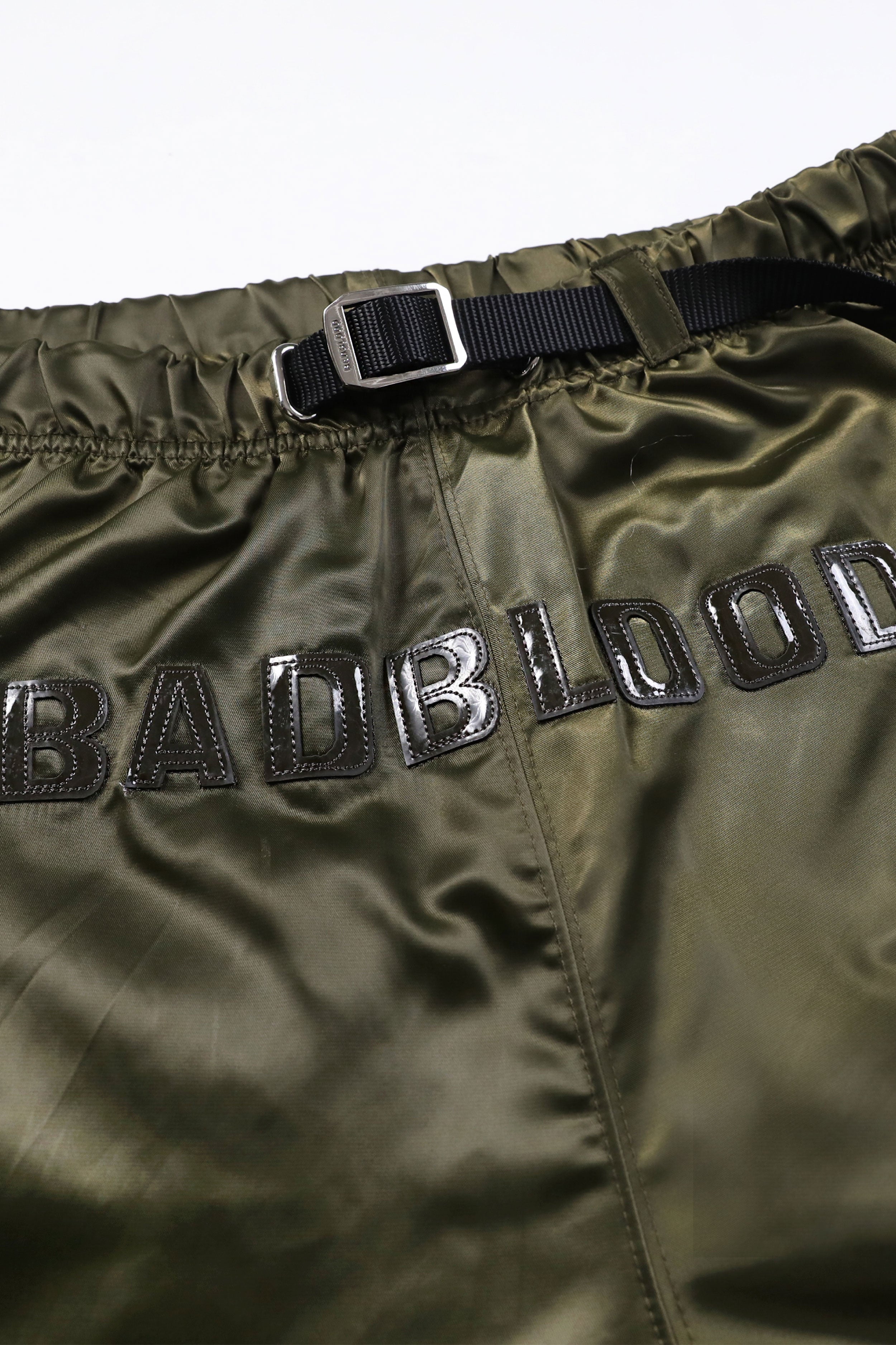 Badblood Leather Logo Nylon 2 Way Track Pants Khaki
