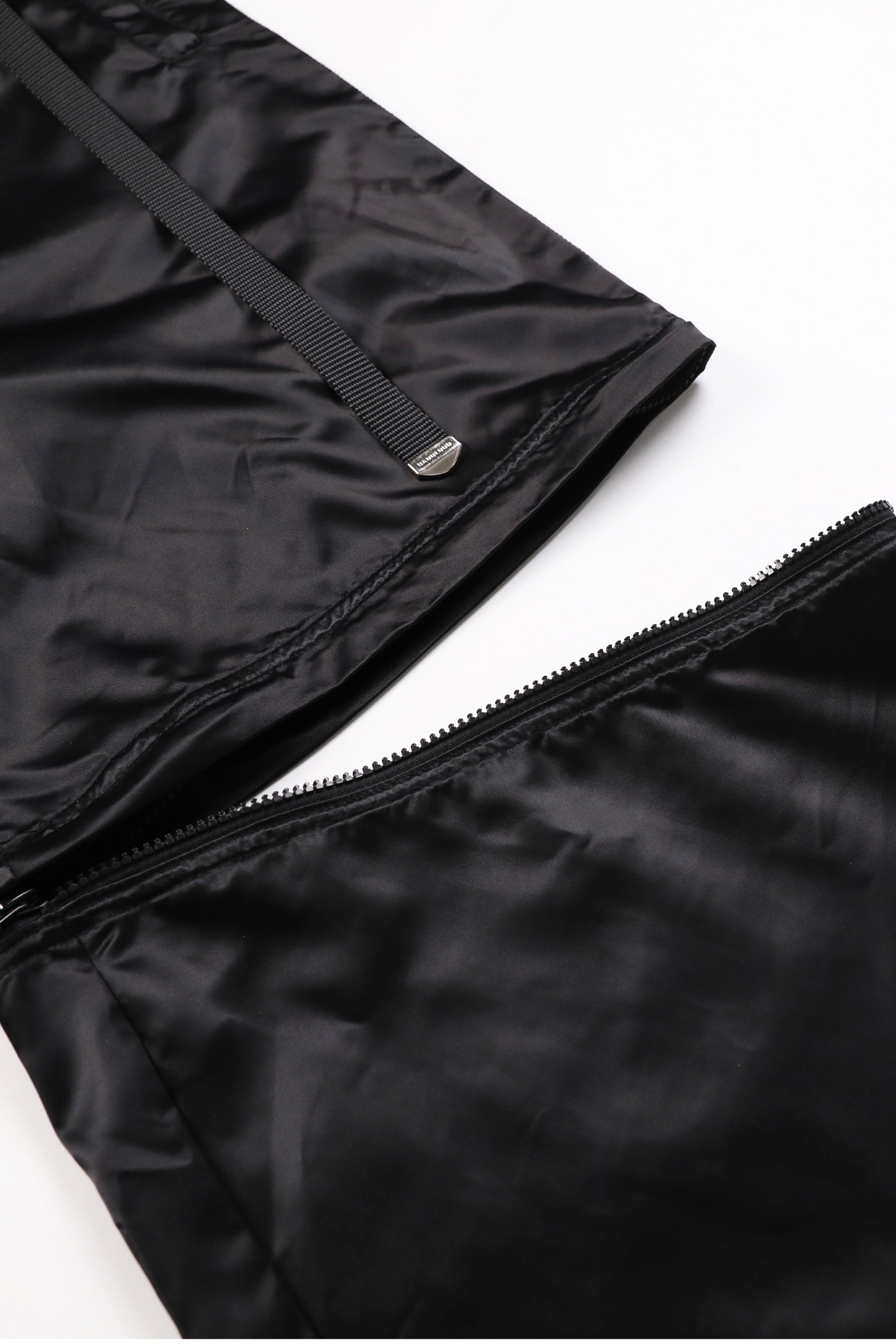 Badblood Leather Logo Nylon 2 Way Track Pants Black
