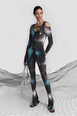 Badblood Stella Mesh Off Shoulder Shrug Blue