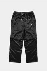 Badblood Leather Logo Nylon 2 Way Track Pants Black