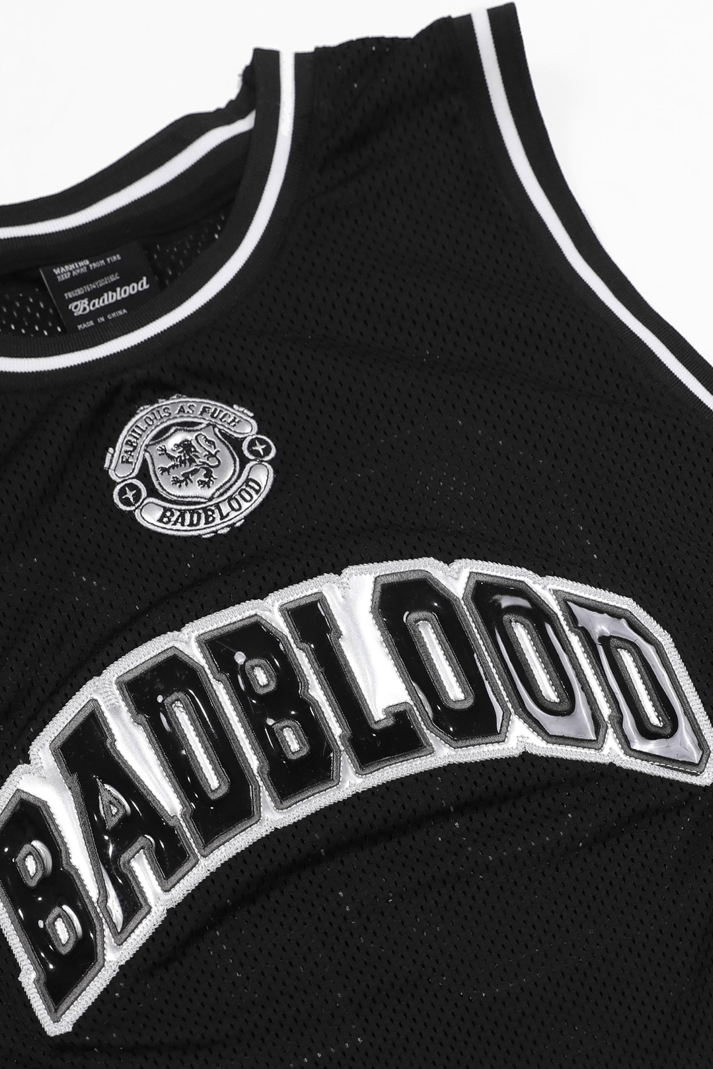 Badblood Enamel Logo Basketball Tank Boxy Fit Black