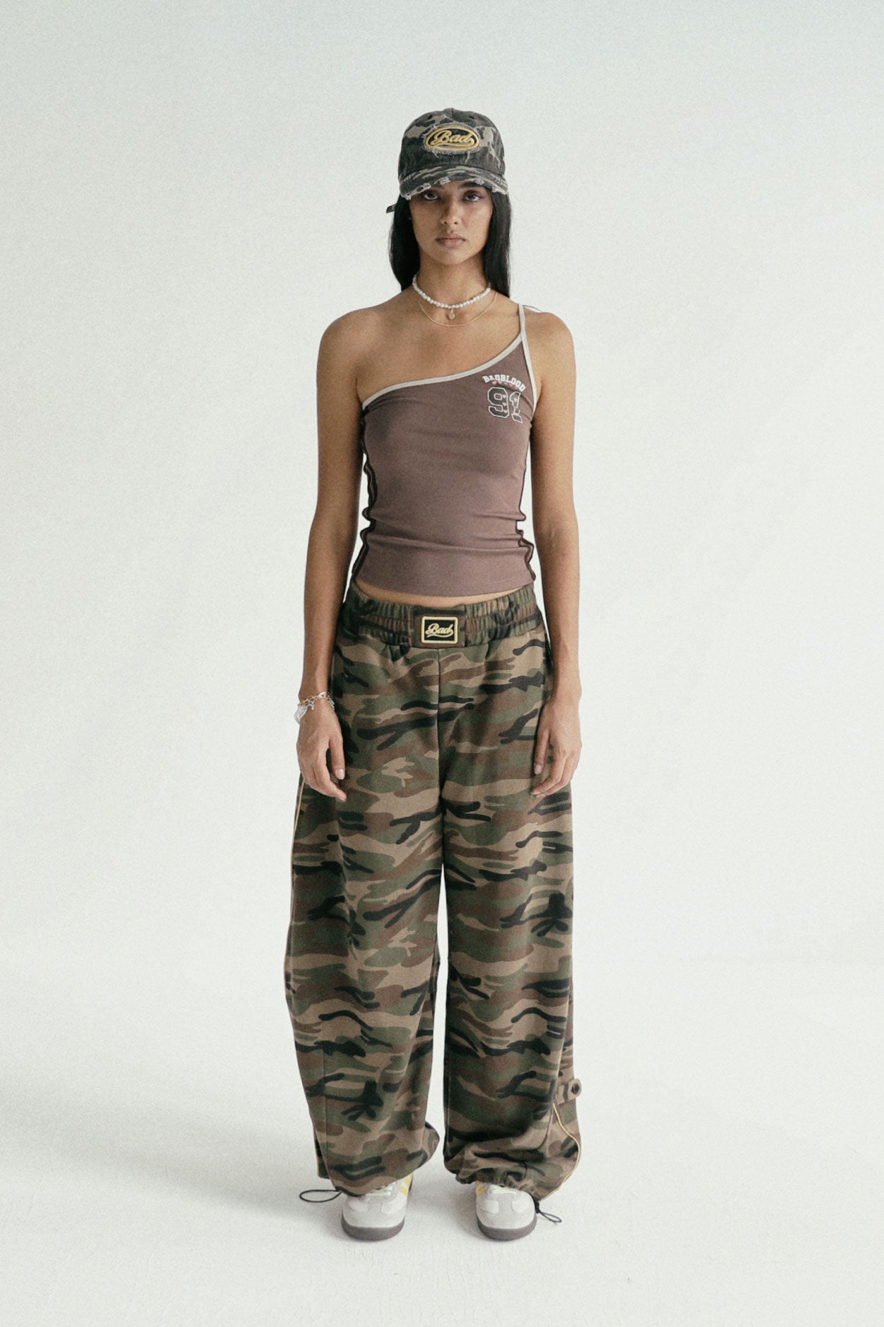 Badblood Cindy One Shoulder Tank Tobacco